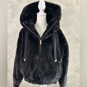 Philosophy Faux fur Coat, black NWT